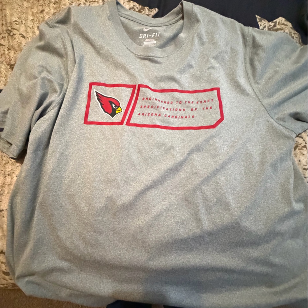 Nike Dri-FIT Arizona Cardinals Gray T-Shirt with Red Logo